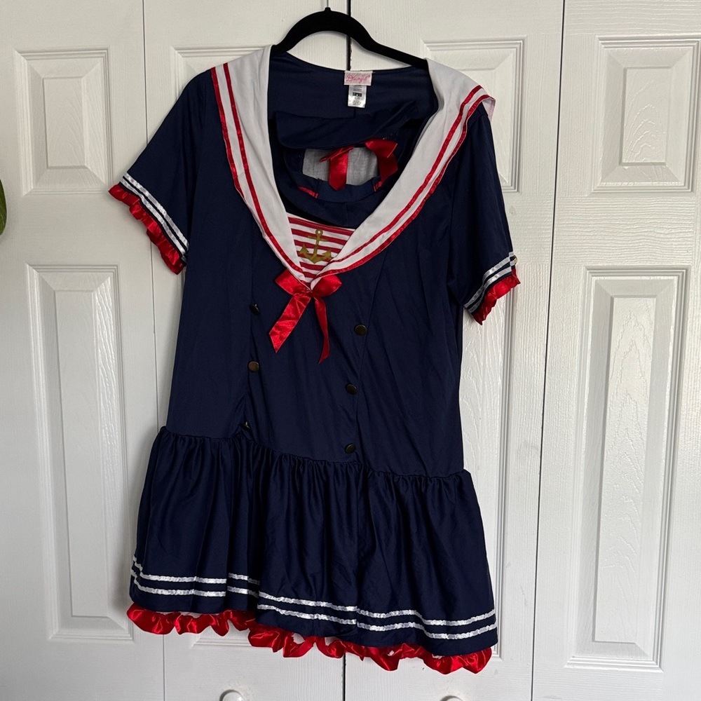 Dreamgirl Navy Dress with Red Details for Halloween